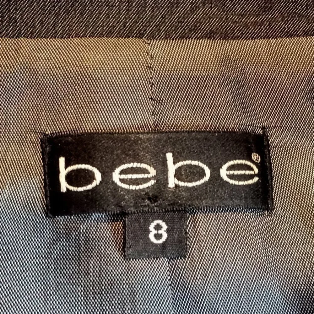 Bebe Charcoal Grey Short Blazer Sz 8
